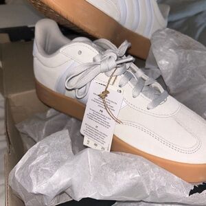 Adidas Barreda White and Tan Sneakers